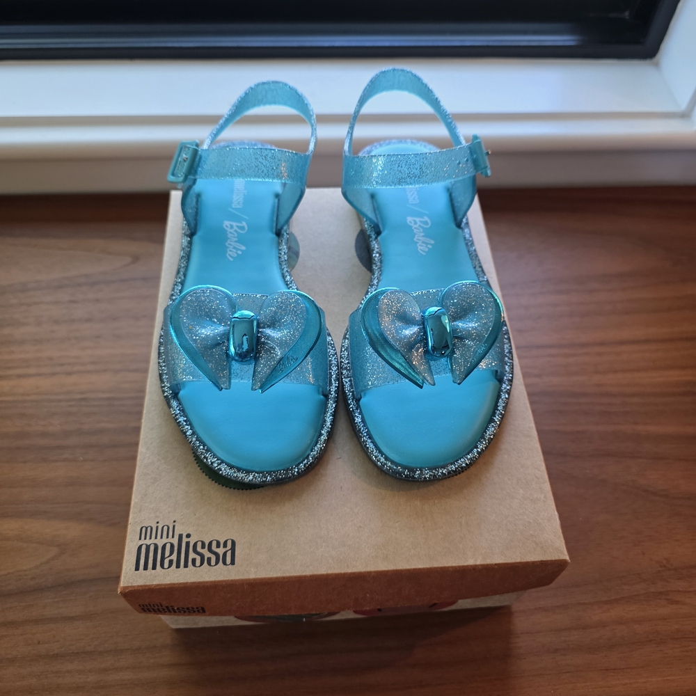 Mini Melissa Kids' Glittery Blue Sandals